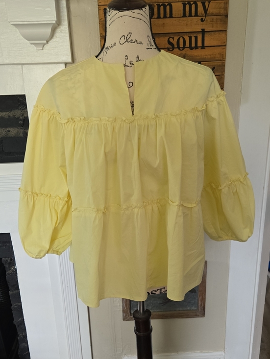 Andrew Marc Tops - Marc New York Lightweight Yellow Tiered  Blouse